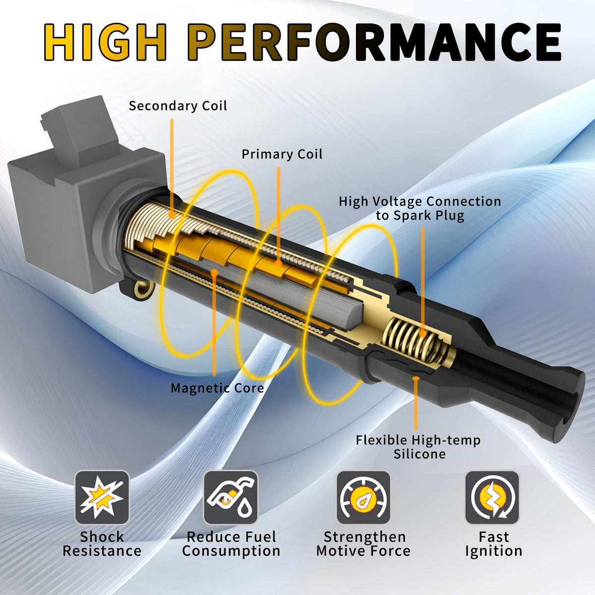 MiKaFex ignition coil installed on engine demonstrating improved starting reliability