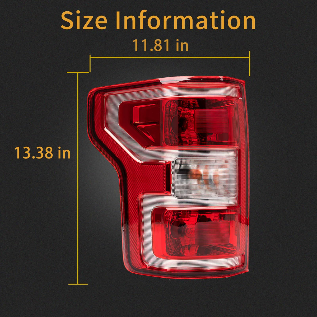 MiKaFex tail lamp beside ruler for scale to ensure correct sizing