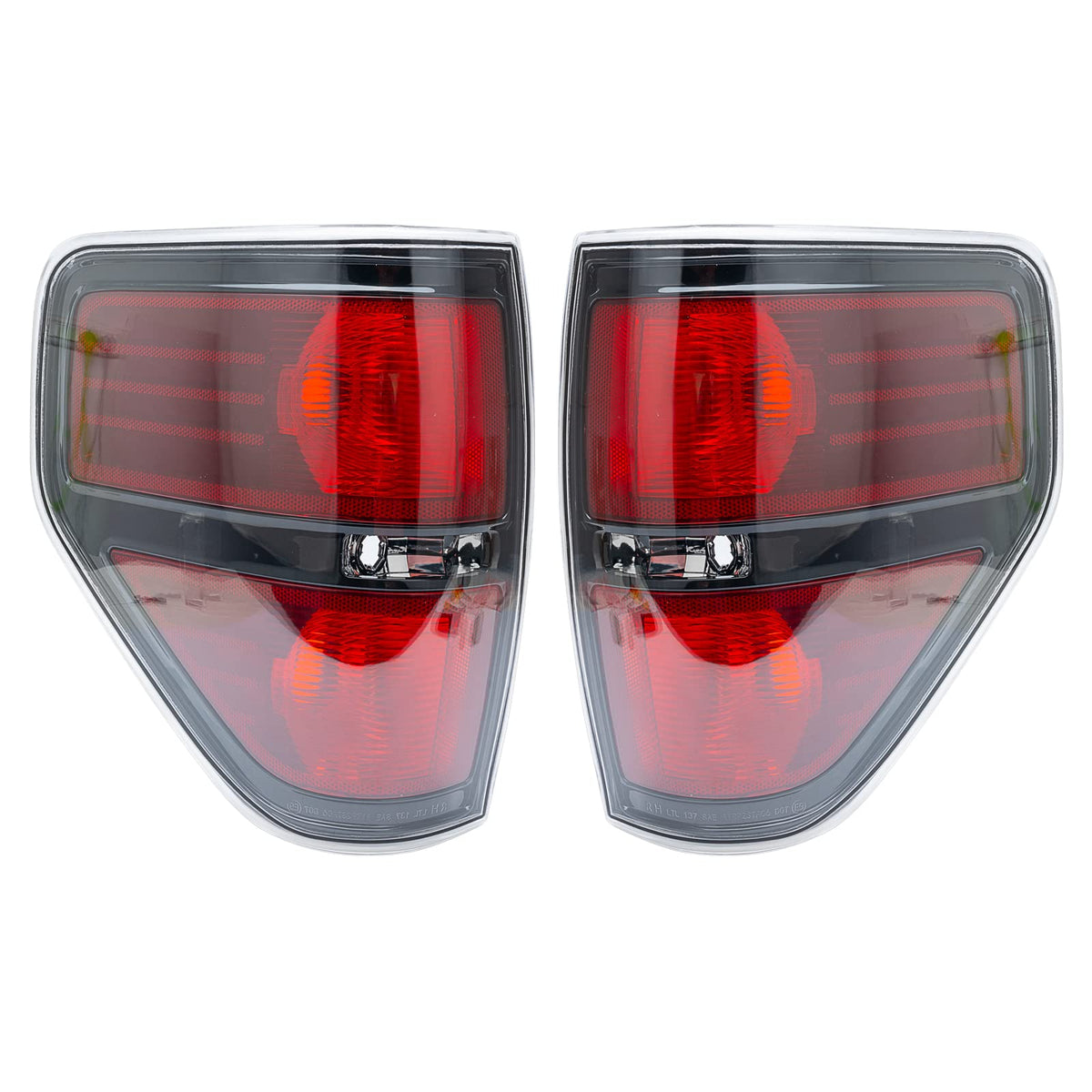 MiKaFex front view tail light showing red and clear lens with OEM fit benefit