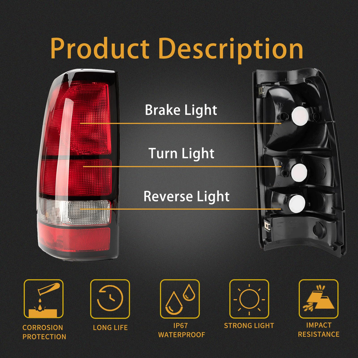 MiKaFex tail light housing side profile highlighting precise mounting contours