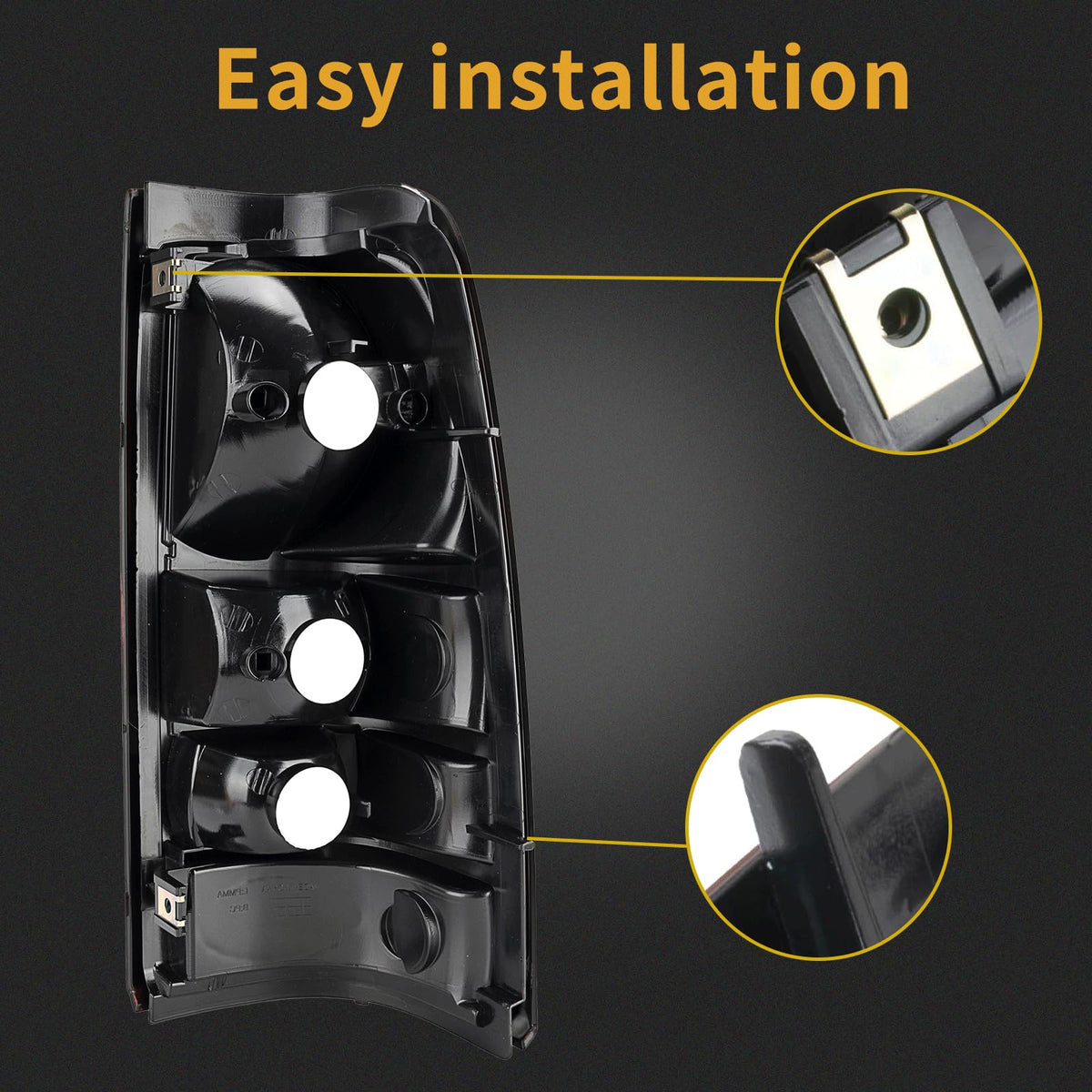 MiKaFex tail light next to ruler showing exact size and fitment