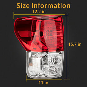 MiKaFex tail light size comparison with ruler showing correct fitment