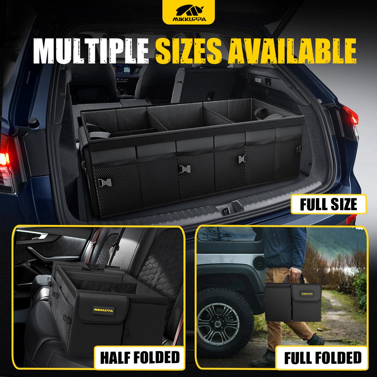 MIKKUPPA anchoring straps fixed in car trunk preventing cargo shift while driving