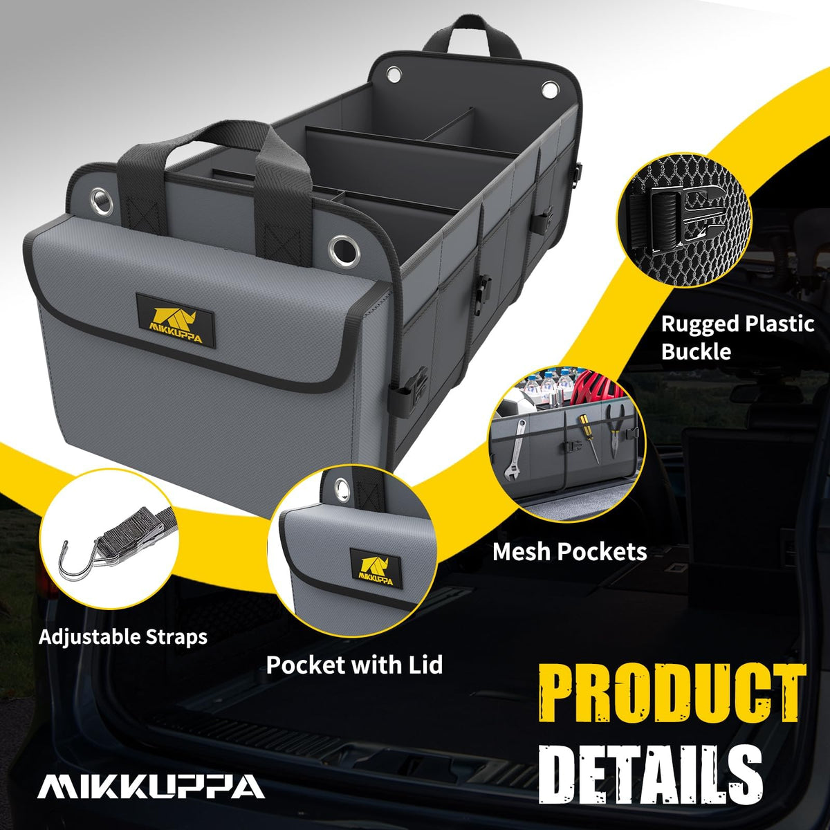 MIKKUPPA close-up of 1680D fabric showing durable, wear-resistant finish