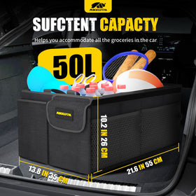 MIKKUPPA expanded top view displaying roomy 50L interior benefit