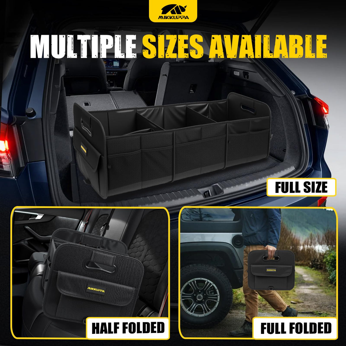 MIKKUPPA folded flat for compact storage showing space-saving benefit