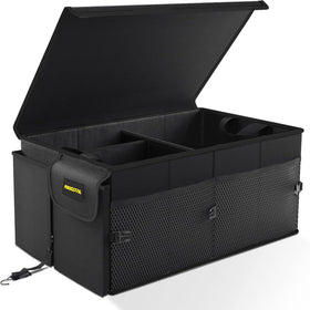 MIKKUPPA front view showing full 65L capacity and zippered lid for organized storage