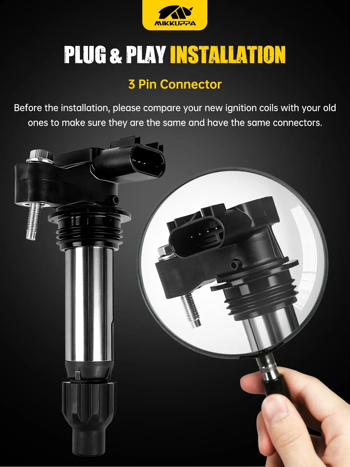 MIKKUPPA full kit laid out with six coils and six plugs for easier full-cylinder replacement