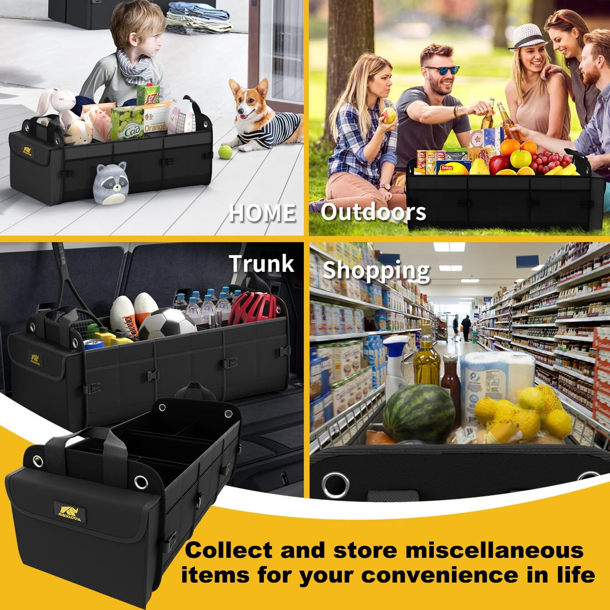 MIKKUPPA lifestyle image with organizer and cooler on picnic illustrating travel convenience