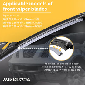 MIKKUPPA blades in use on truck in rain showing enhanced visibility and safer driving