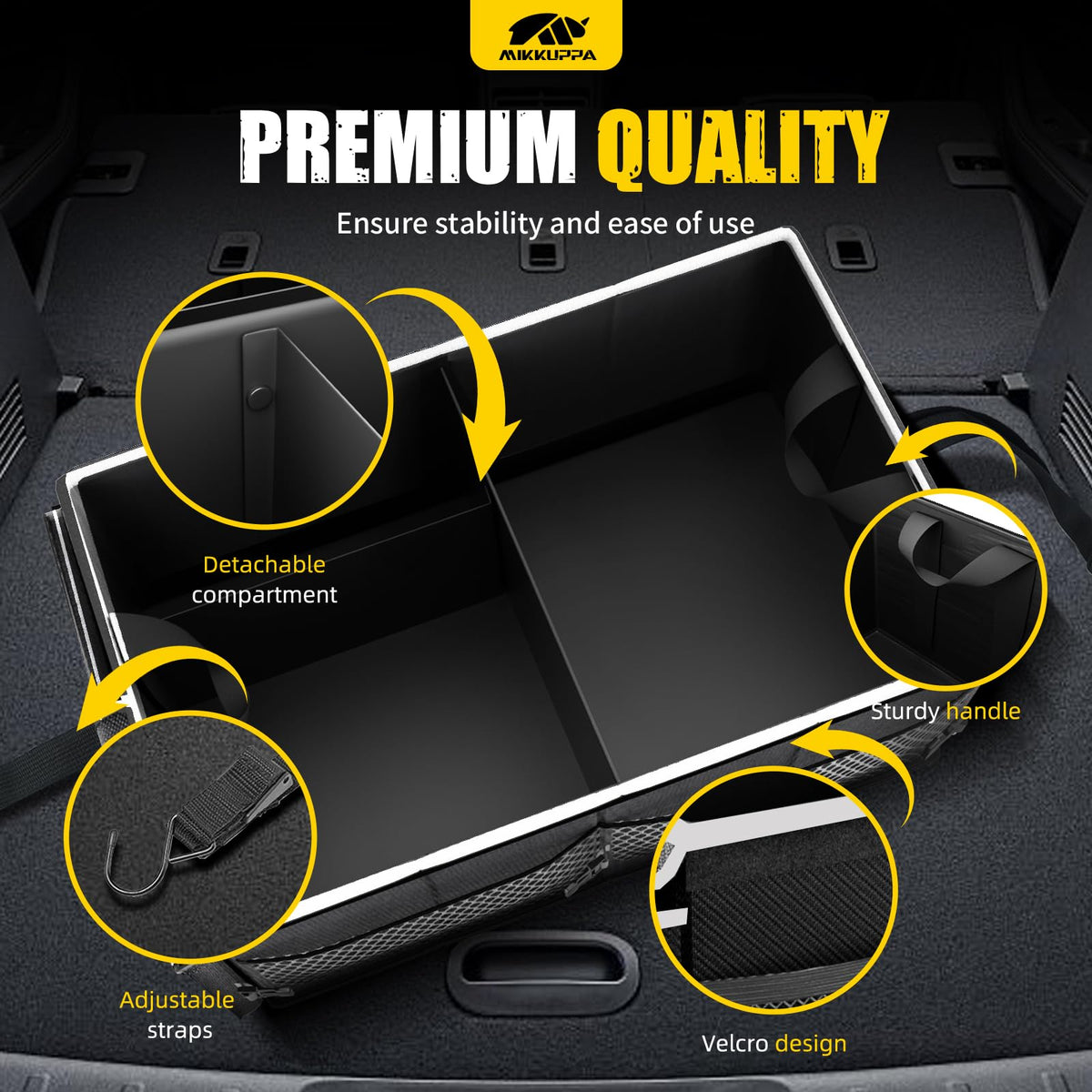 MIKKUPPA non-slip bottom detail demonstrating stable placement during driving
