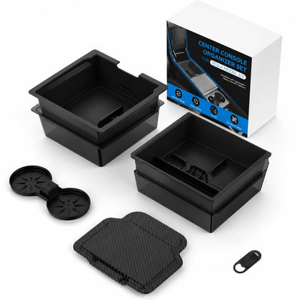 Mikogo front view of console organizer showing neat storage and tidy interior