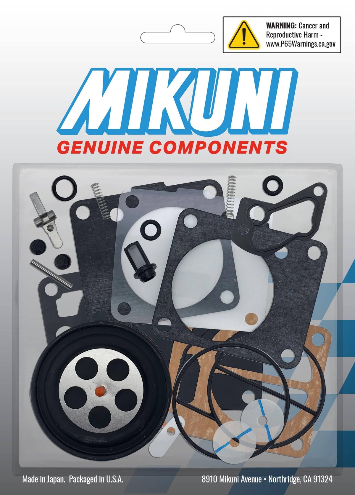 Mikuni kit front packaging showing parts and fitment for Yamaha carburetor, ensuring correct selection
