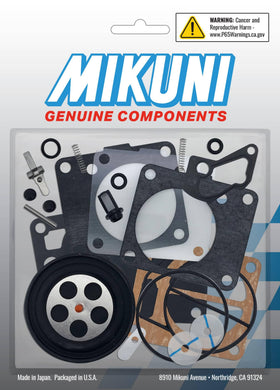 Mikuni kit front packaging showing parts and fitment for Yamaha carburetor, ensuring correct selection