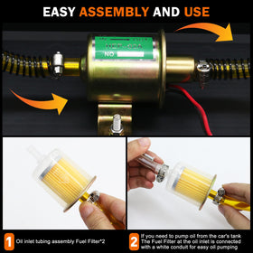 MILADO anti-kink fuel hose and funnel for smooth, tangle-free pumping
