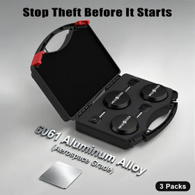 MILBOPAX lock held in hand to illustrate size and easy one-handed push-to-lock convenience