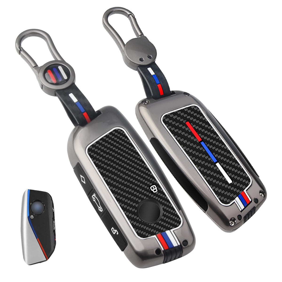 MILD EAST front view of gunmetal CF cover showing refined protection and style