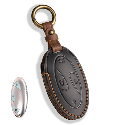 MILD EAST front view showing protective leather cover and accessible buttons benefit
