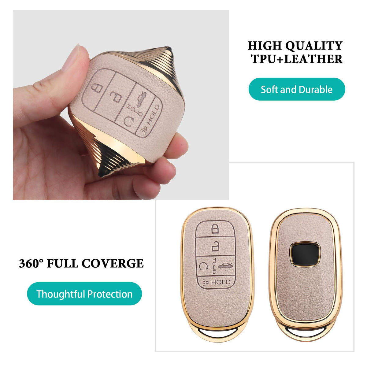 MILD EAST cover installed on Honda key demonstrating unobstructed button access