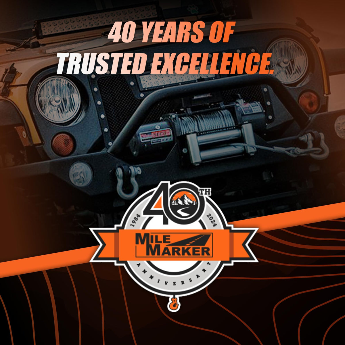 MILE MARKER hub on an off-road Ford truck demonstrating rugged use and confidence