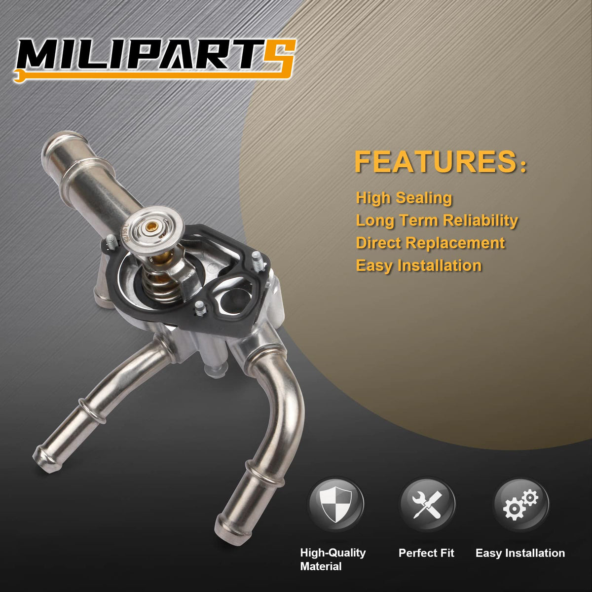 MILIPARTS temperature sensor and O-ring displayed for quick replacement and seal