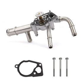 MILIPARTS front view of aluminum thermostat housing showing fitment and durability