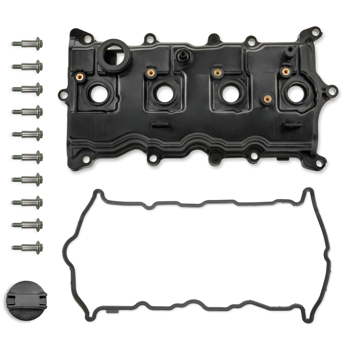 MILIPARTS valve cover front view showing exact OEM fit and ready-to-install benefit
