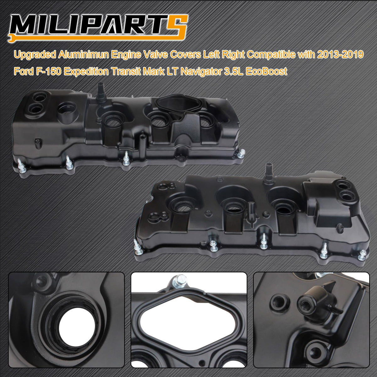 MILIPARTS sealing surface detail showing gasket flange for improved leak resistance
