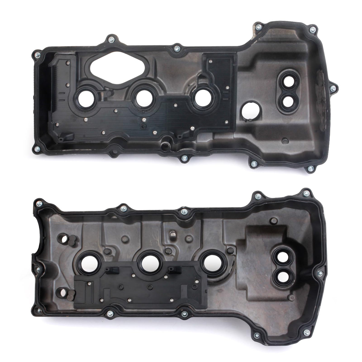 MILIPARTS valve covers on truck with hood open illustrating upgraded under-hood appearance