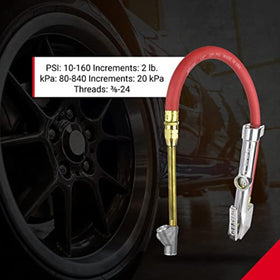 Milton 15-inch hose coiled to show flexible reach and easy storage for trunk or garage