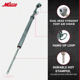 Milton dual-head gauge in use on a dually wheel for efficient checks