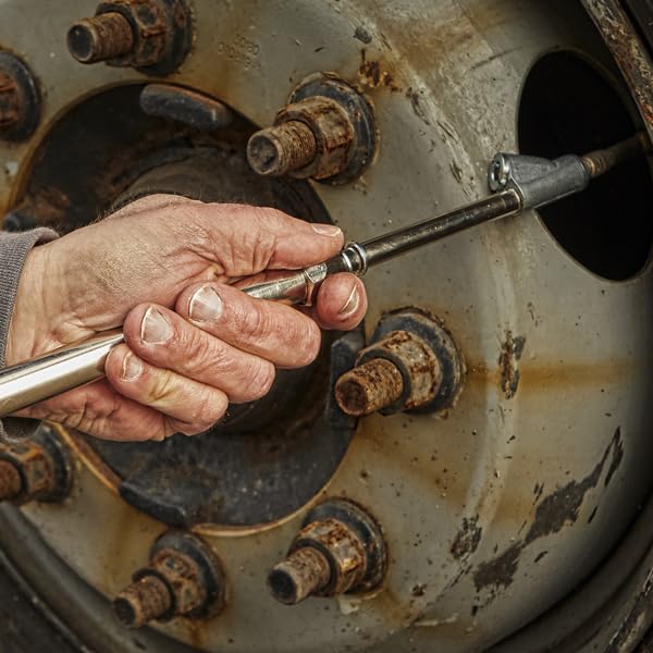 Milton S-986 being used on a semi truck tire highlighting professional, fast pressure checks