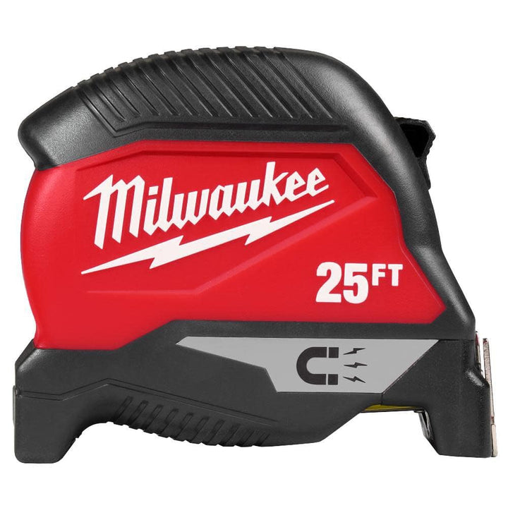 Milwaukee 25FT front view showing compact durable case for easy carry