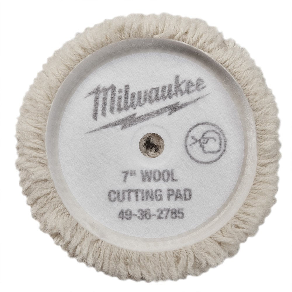 Milwaukee hook and loop backing plate view enabling quick pad swaps