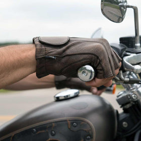 Milwaukee Leather top view of fingerless design offering fingertip dexterity and ventilation