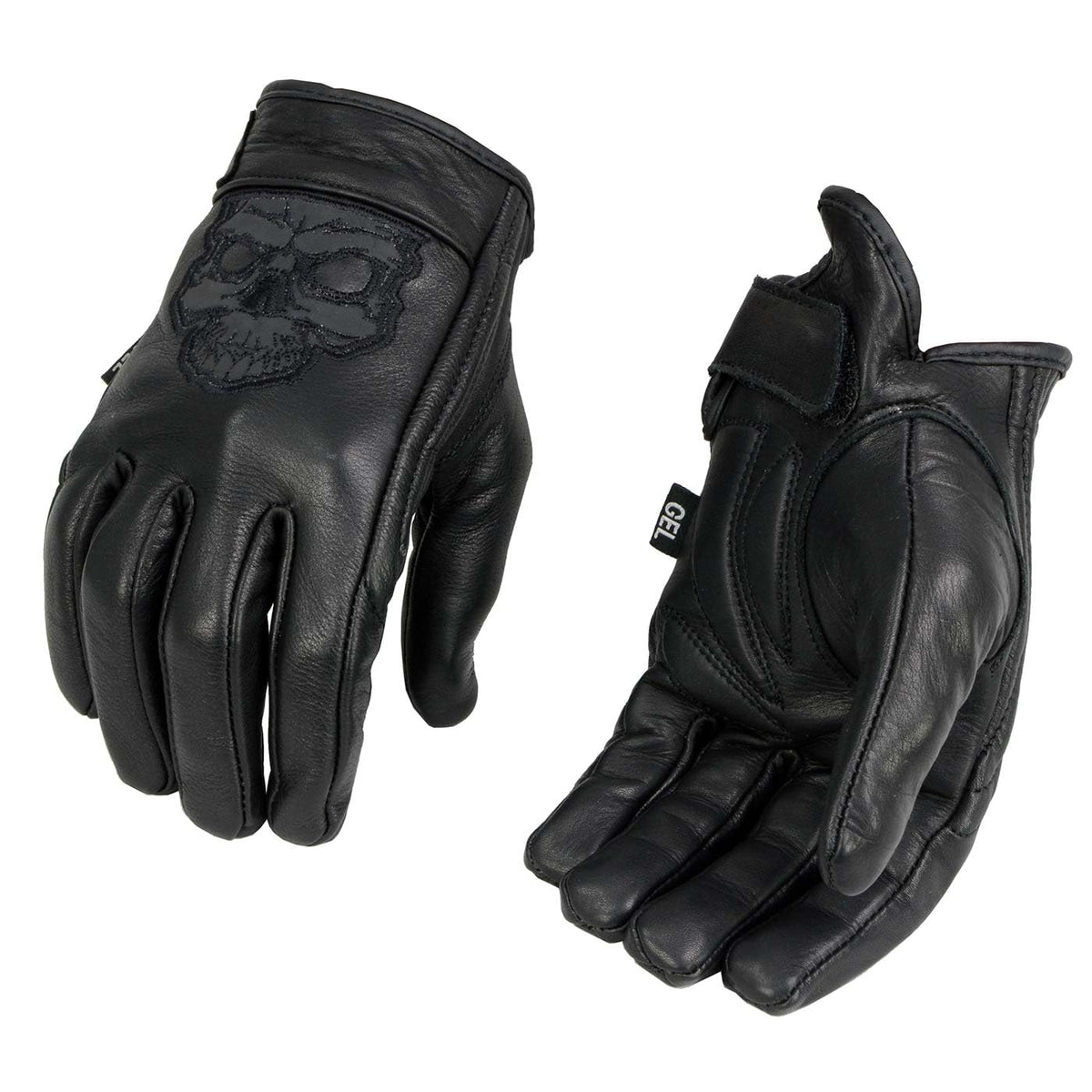 Milwaukee Leather glove front view showing sleek leather and fit benefit