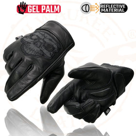 Milwaukee Leather glove next to ruler showing X-Large size reference benefit