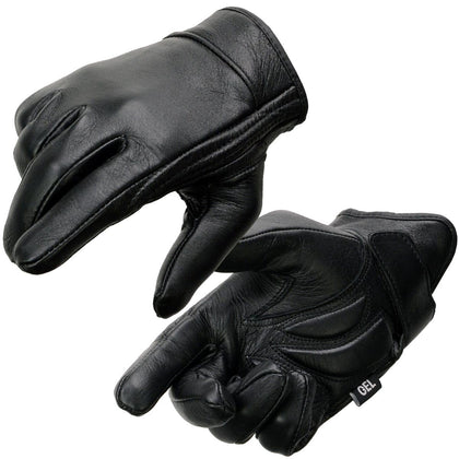 Milwaukee Leather MG7510 front view showing sleek black leather and fit benefit