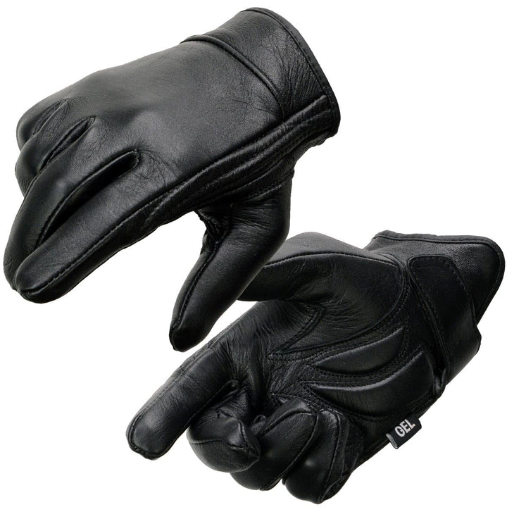 Milwaukee Leather MG7510 front view showing sleek black leather and fit benefit