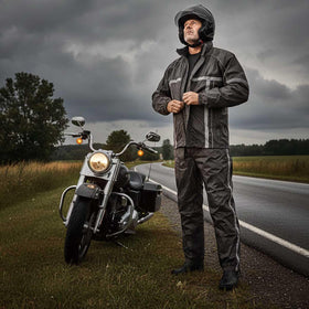 Milwaukee Leather reflective piping detail improving night-time visibility