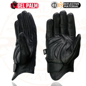 Milwaukee Leather glove on hand showing scale and ergonomic benefit