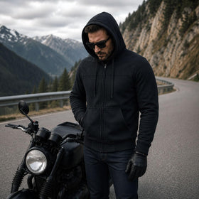 Milwaukee Leather on rider commute lifestyle showing casual protection use