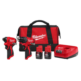 Milwaukee M12 combo front packaging showing both tools and benefits