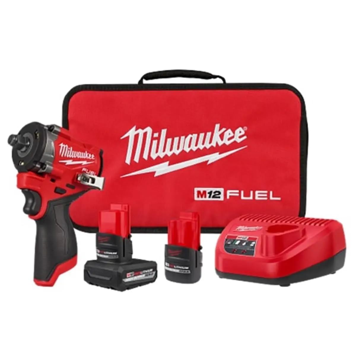 Milwaukee M12 front view showing stubby design and compact access benefit