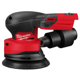 Milwaukee M18 FUEL sander front view showing tool balance and control