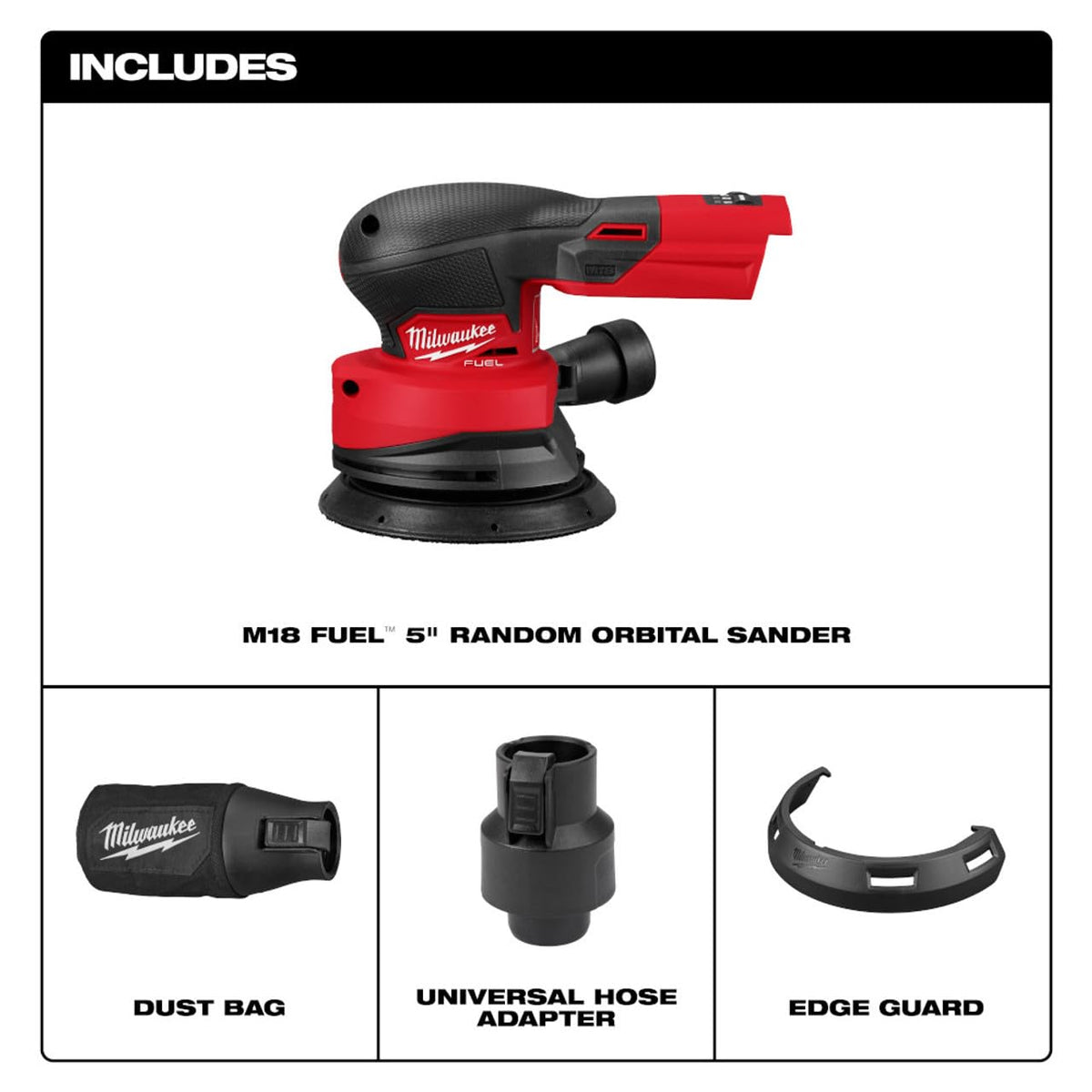 Milwaukee M18 FUEL sander pad close-up showing durable pad and smooth finish