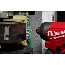 Milwaukee Shockwave next-to-a-ruler for scale, clarifying size assortment and portability benefit