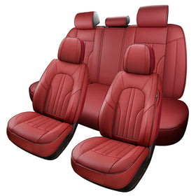 MINGBRON front seat cover installed showing clean red finish and protection