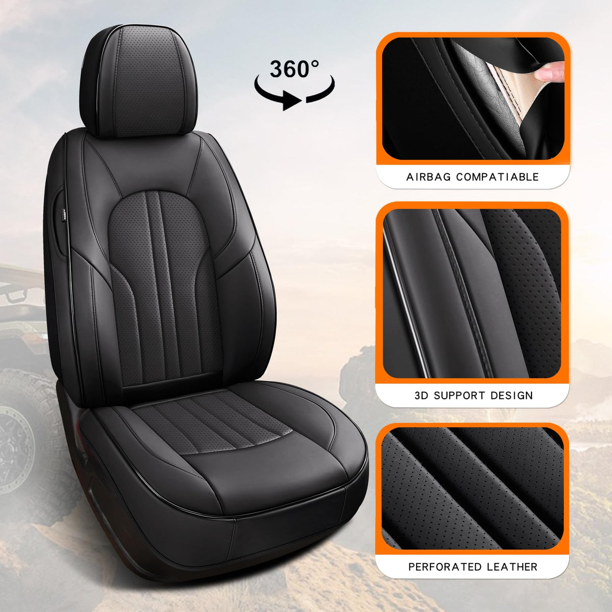 MINGBRON seat cover in use in family car demonstrating spill protection