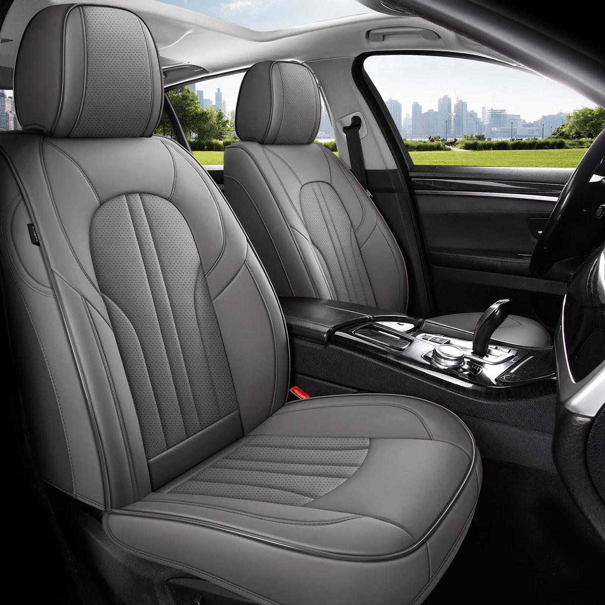 MINGBRON rear seat with child seat showing waterproof protection benefit